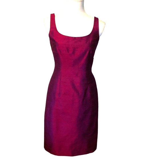 Vintage Laundry by Shelli Seagal Dress Womens 4 Used Magenta Silk - Picture 3 of 16
